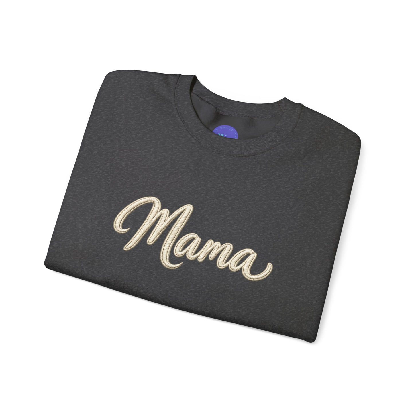 Mama Faux Embroidered Sweatshirt | Mama Script Crewneck | Cozy Mom Sweatshirt | Gildan 18000 | Embroidery Look Mama