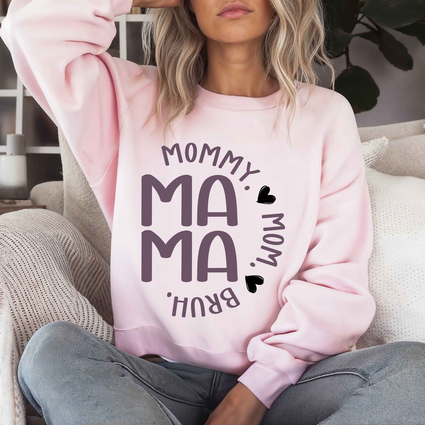 Mama Varsity Sweatshirt | Classic Mama Crewneck | Cozy Mom Sweatshirt | Gildan 18000 | Everyday Mom Apparel