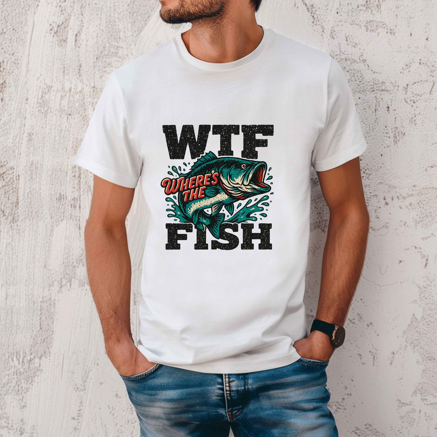 WTF Wheres the Fish Shirt | Funny Fishing T-Shirt | Fisherman Humor Tee | Bass Fishing Graphic Shirt | Gift for Fishermen & Anglers
