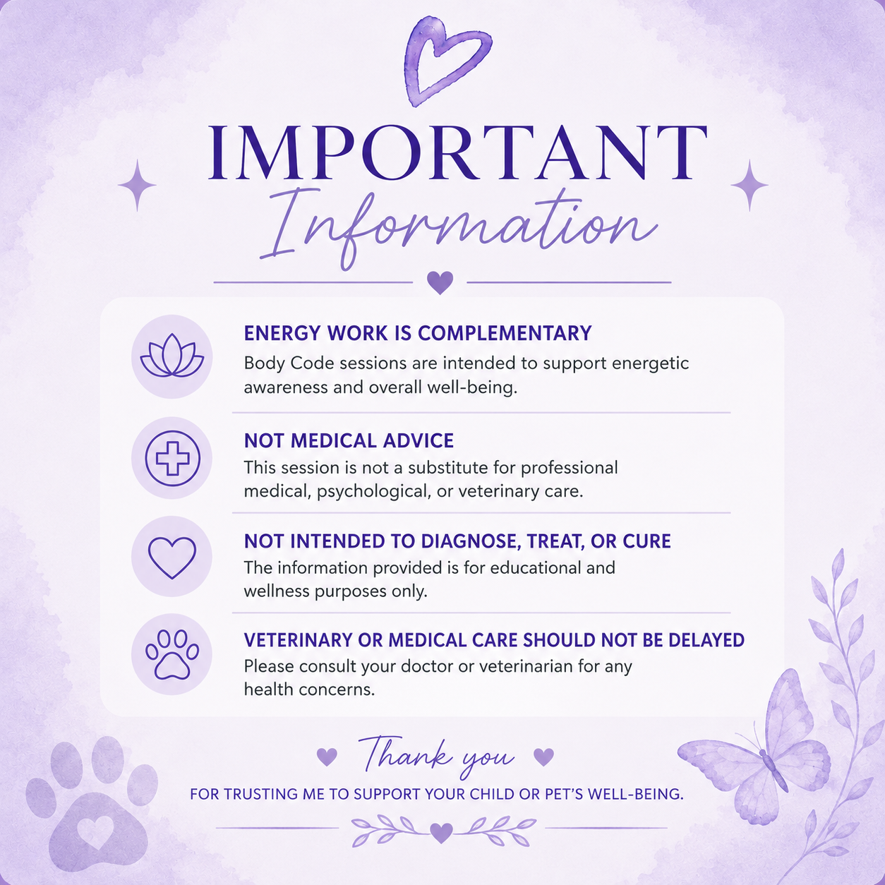 Body Code Session for Children & Pets | Personalized Energy Balancing & Wellness Support